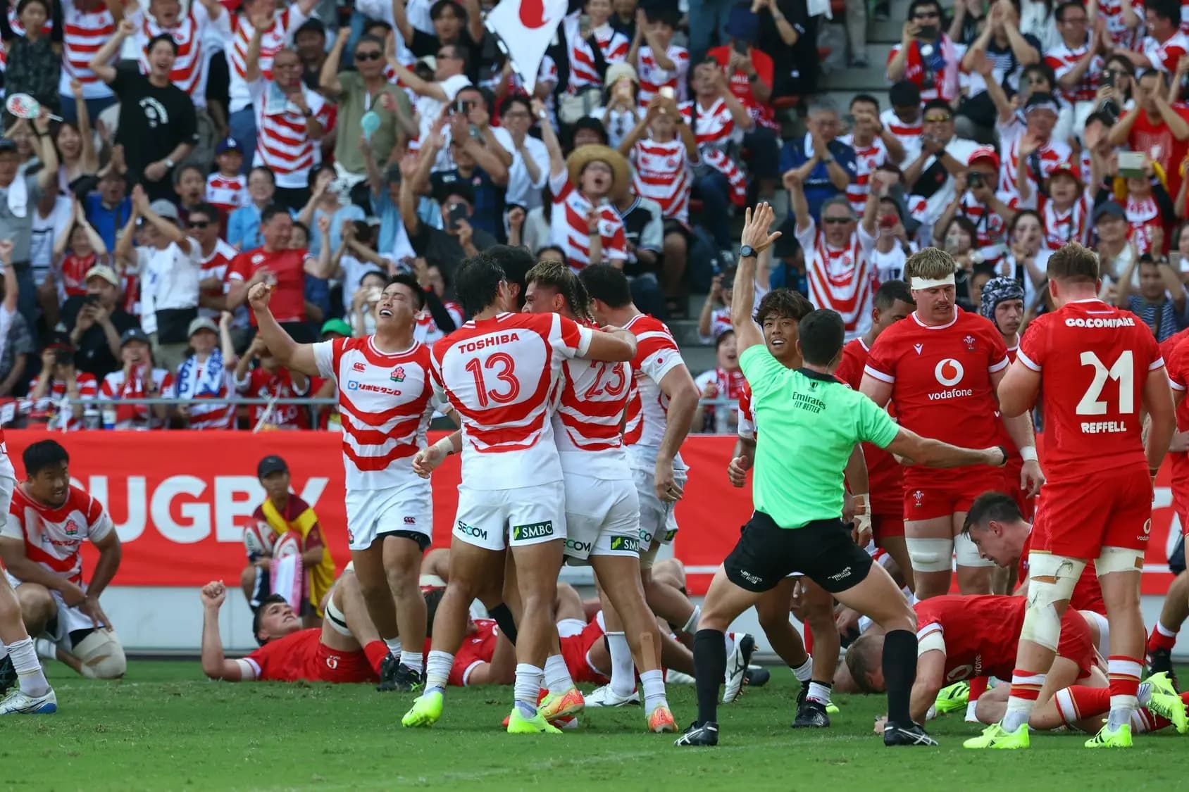 Japan Wales rugby. Pic. Alamy