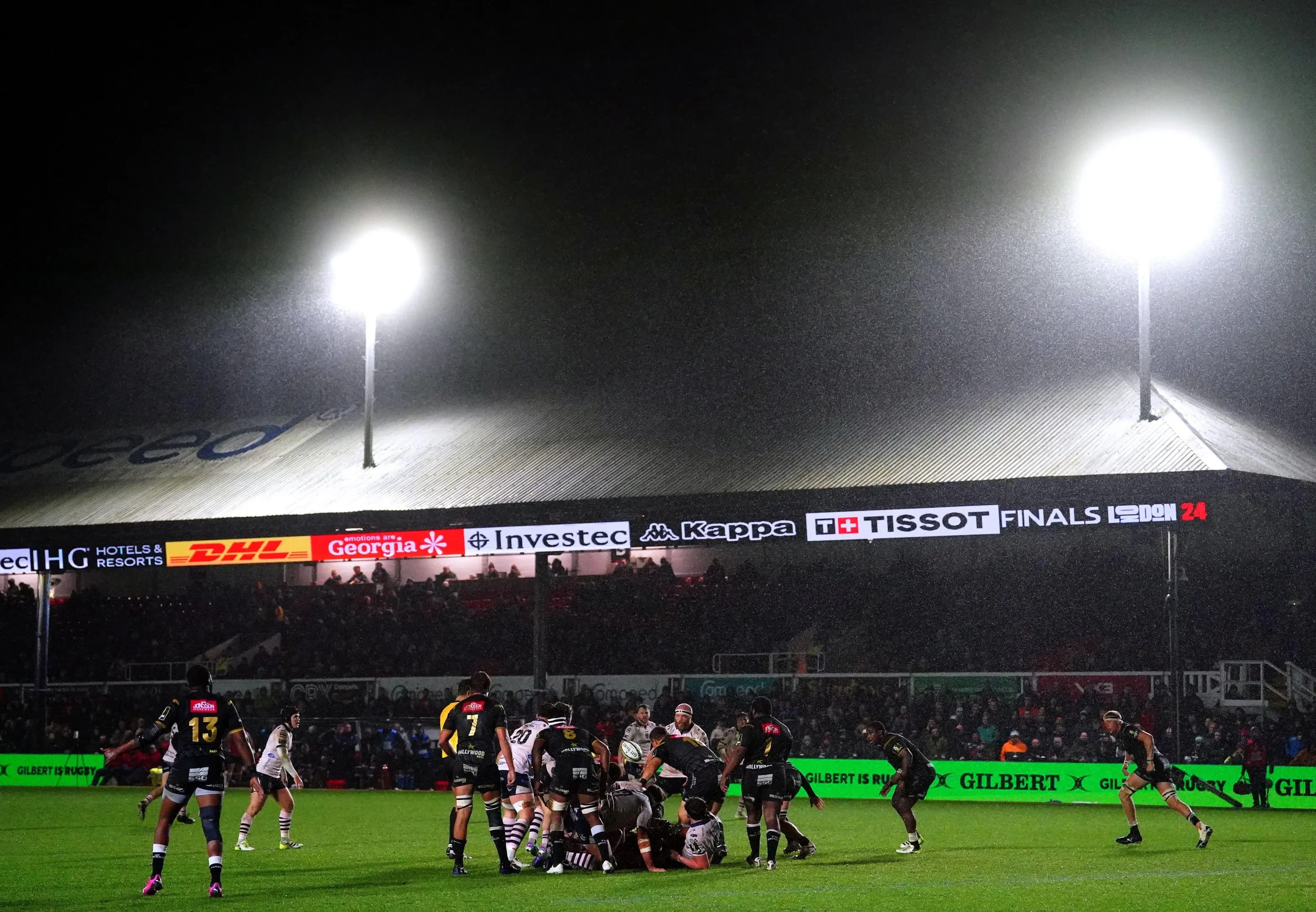 The Dragons in action at Rodney Parade. Pic. Alamy