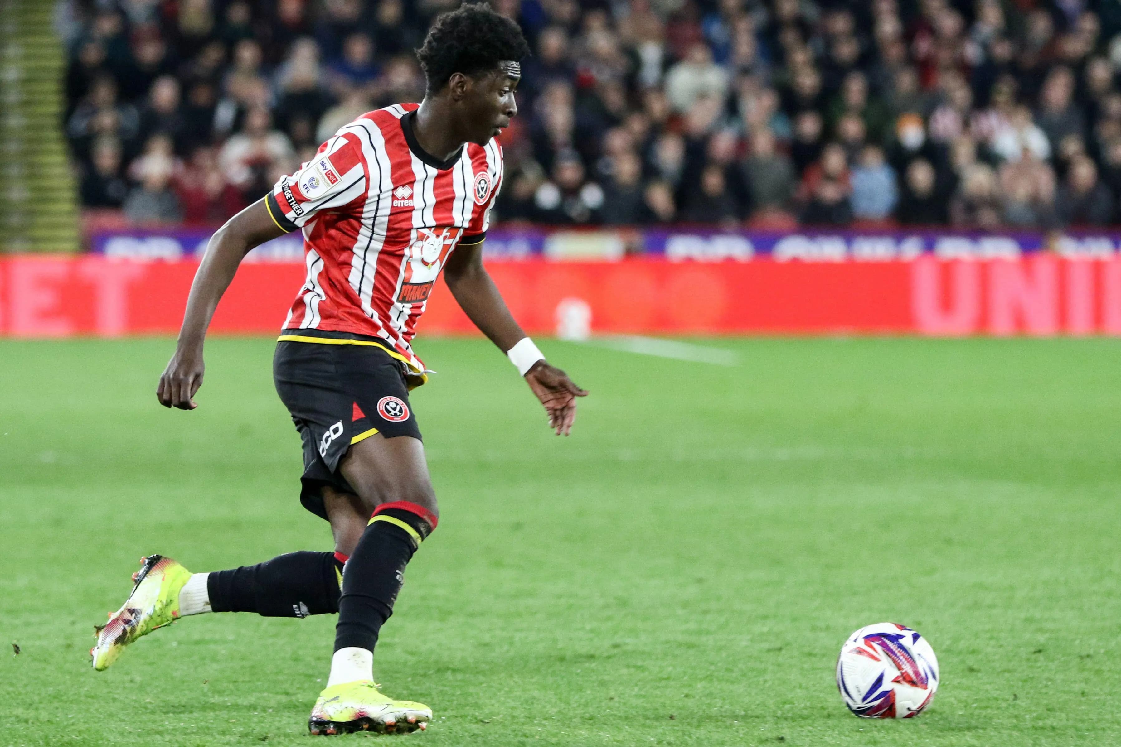Jesurun Rak-Sakyi in action for Sheffield United. Pic. Alamy