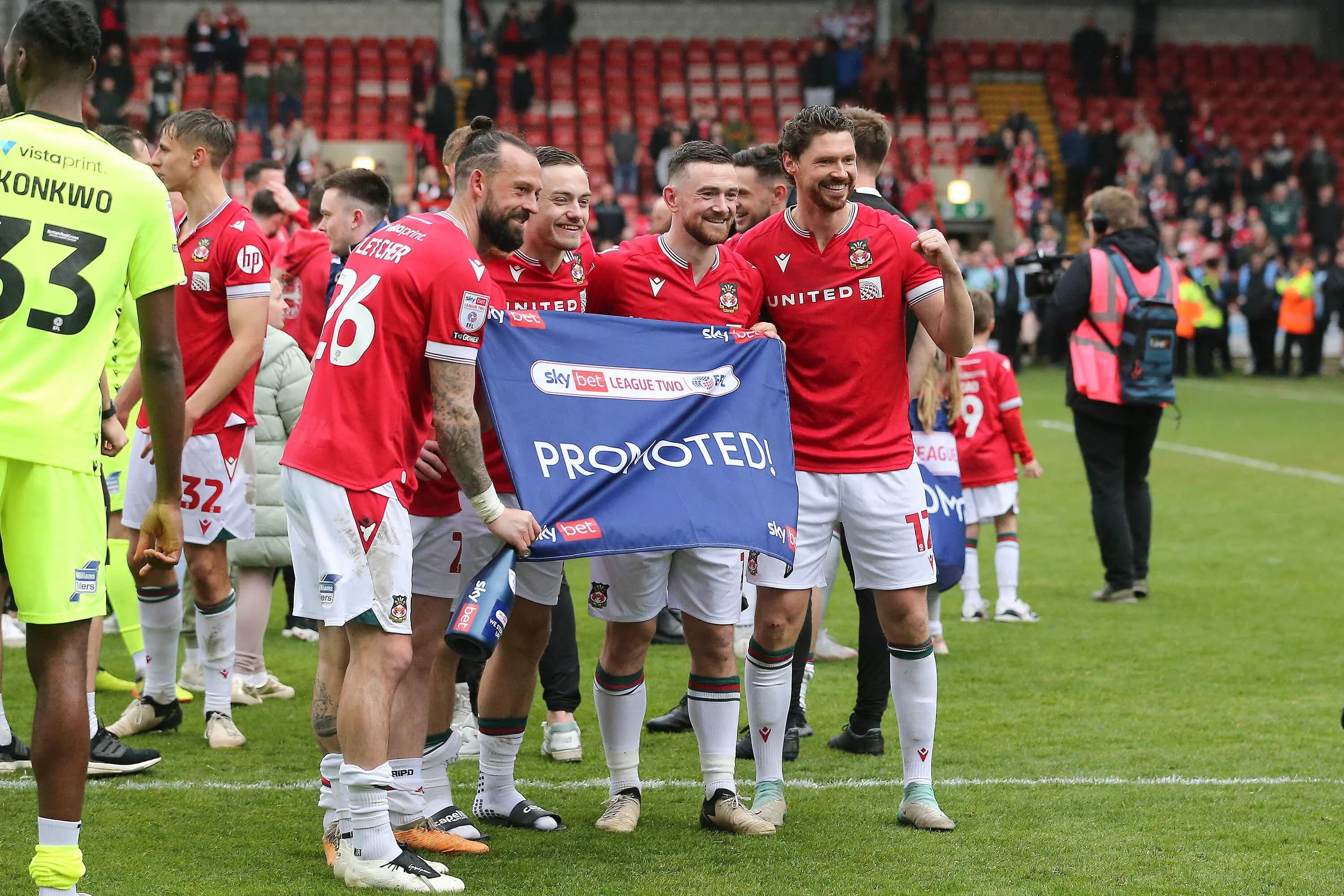 Wrexham celebrate promotion. Pic: Alamy