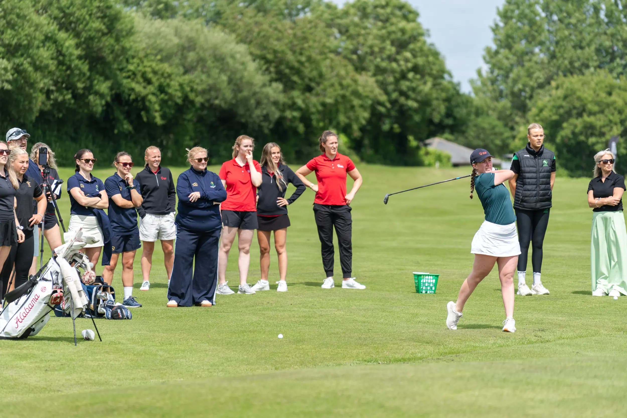 Wales Golf squad member Harriet Lockley, currently playing for the University of Alabama, tees off at the Vale of Glamorgan.