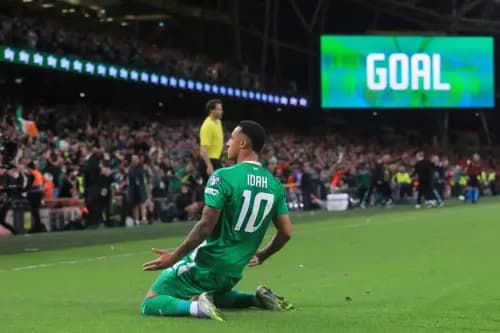 New Swansea City striker Adam Idah scored for the Republic of Ireland in their 2-2 draw with Hungary at the weekend. Pic: Alamy