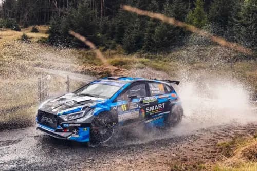 Osian Pryce finished fifth at the 2025 JDS Machinery Rali Ceredigion.