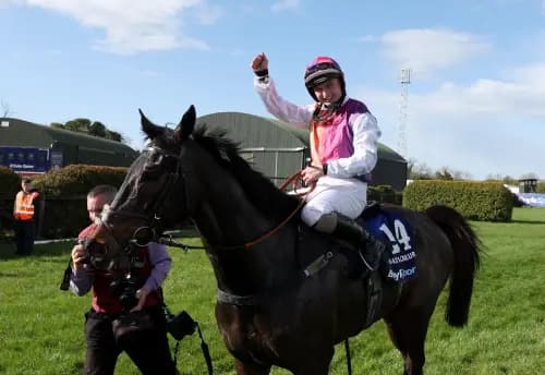Sean Bowen after riding Haiti Couleurs to victory in the Irish Grand National Pic: Alamy