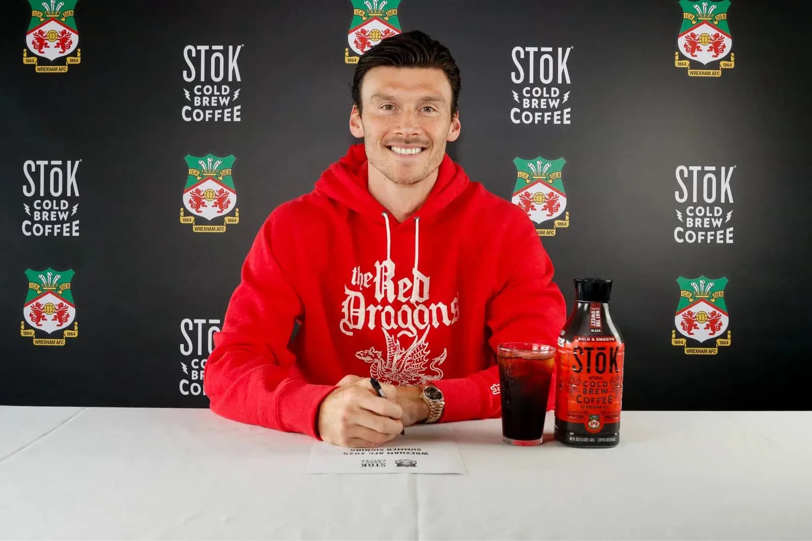 New Wrexham signing Kieffer Moore. Pic: WFC