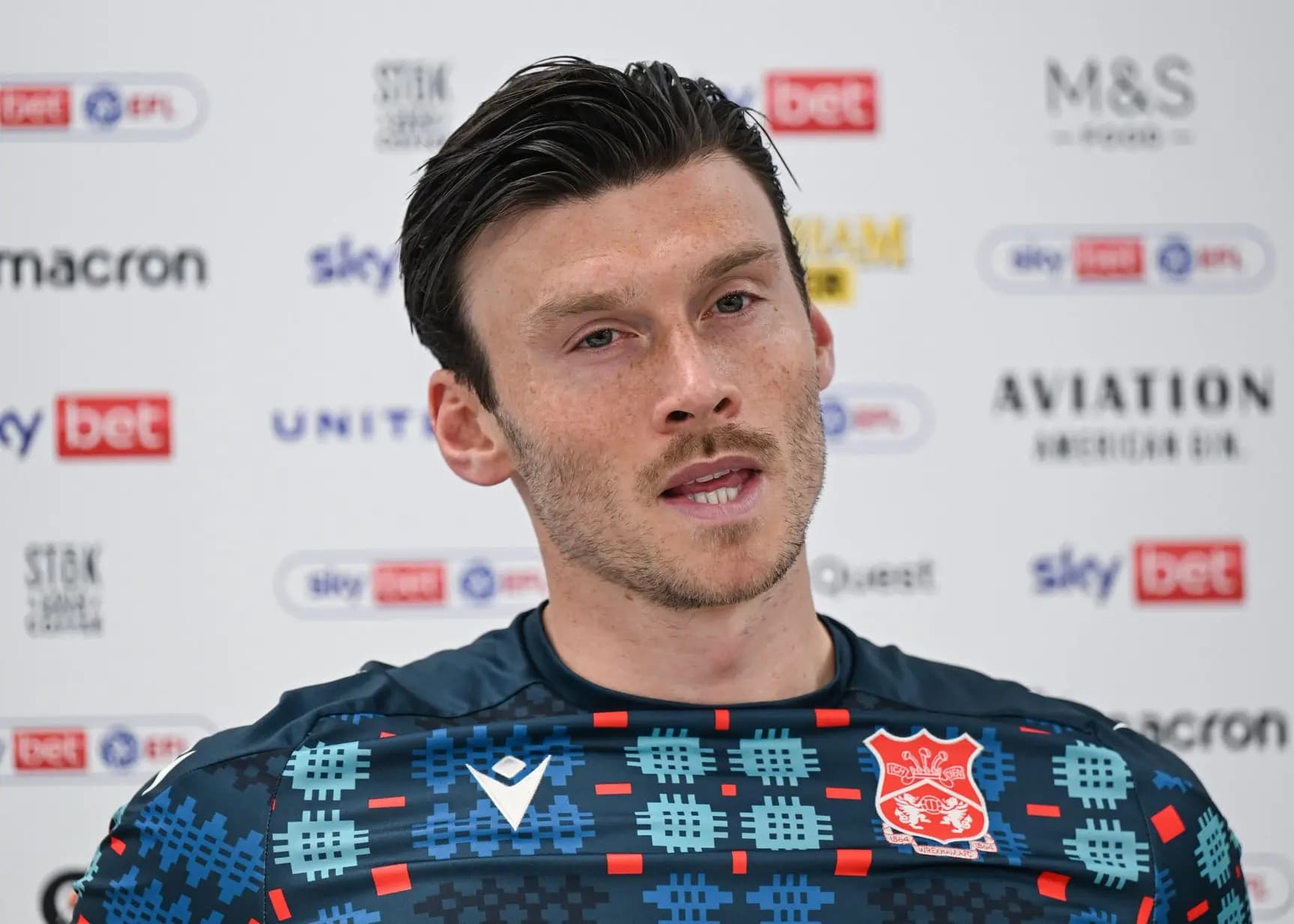 Wrexham's Kieffer Moore. Pic. Alamy