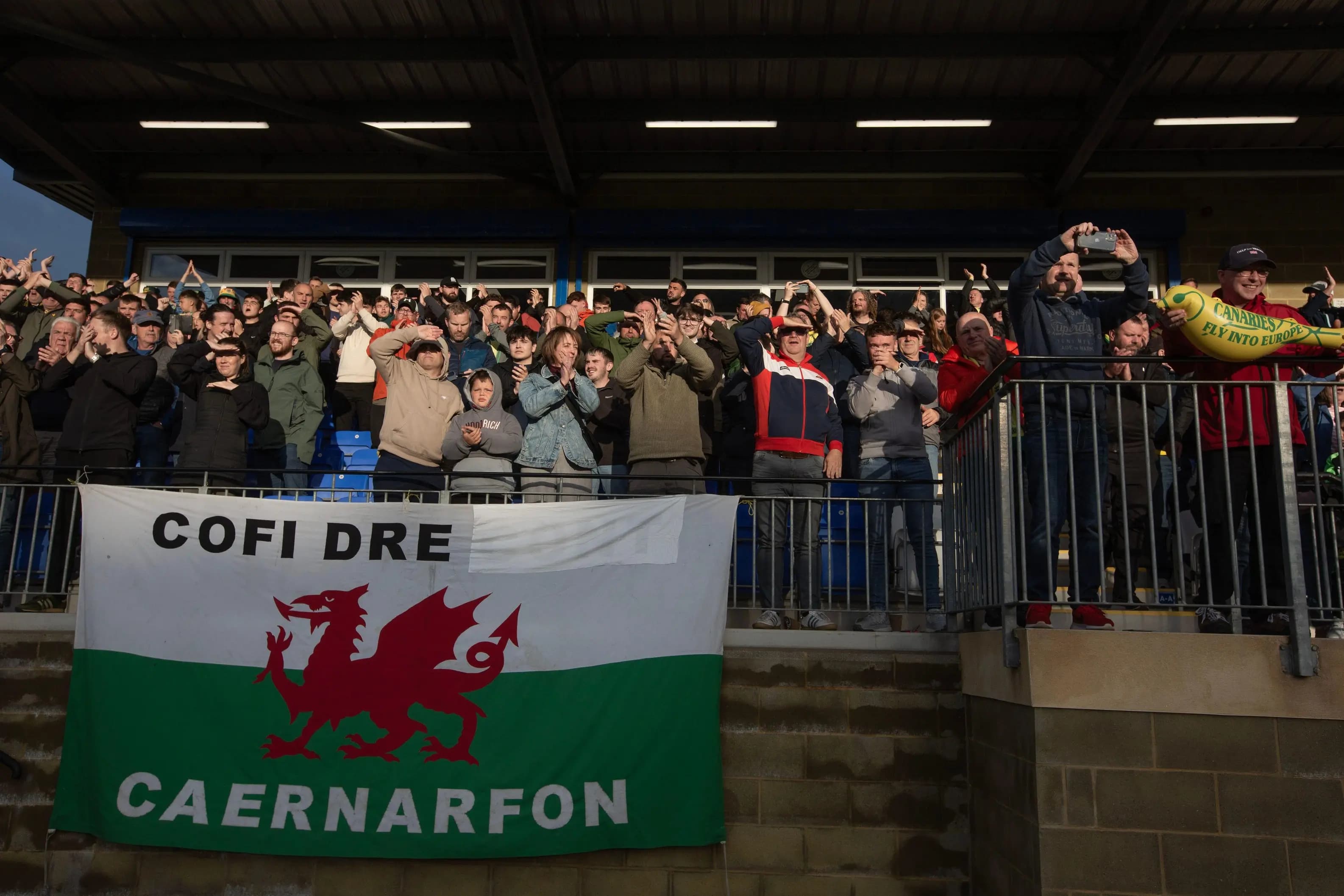 Caernarfon Town fans. Pic. Alamy