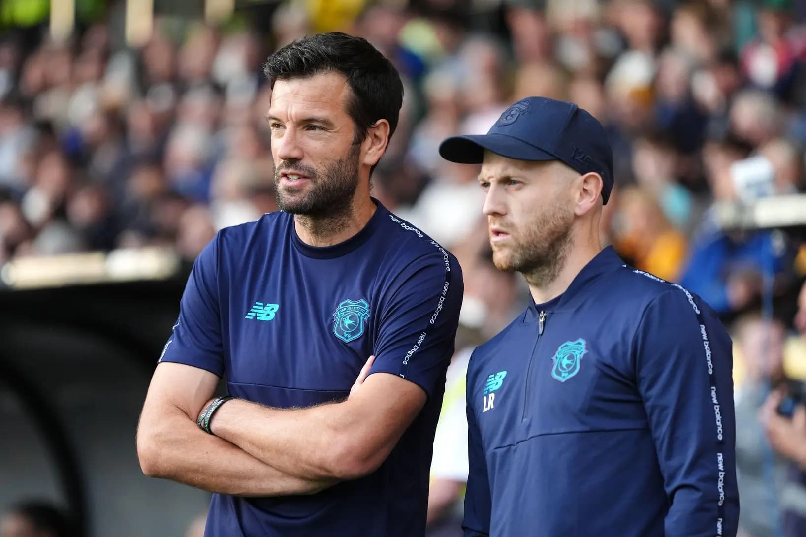 Cardiff City manager Brian Barry-Murphy (left). Pic. Alamy