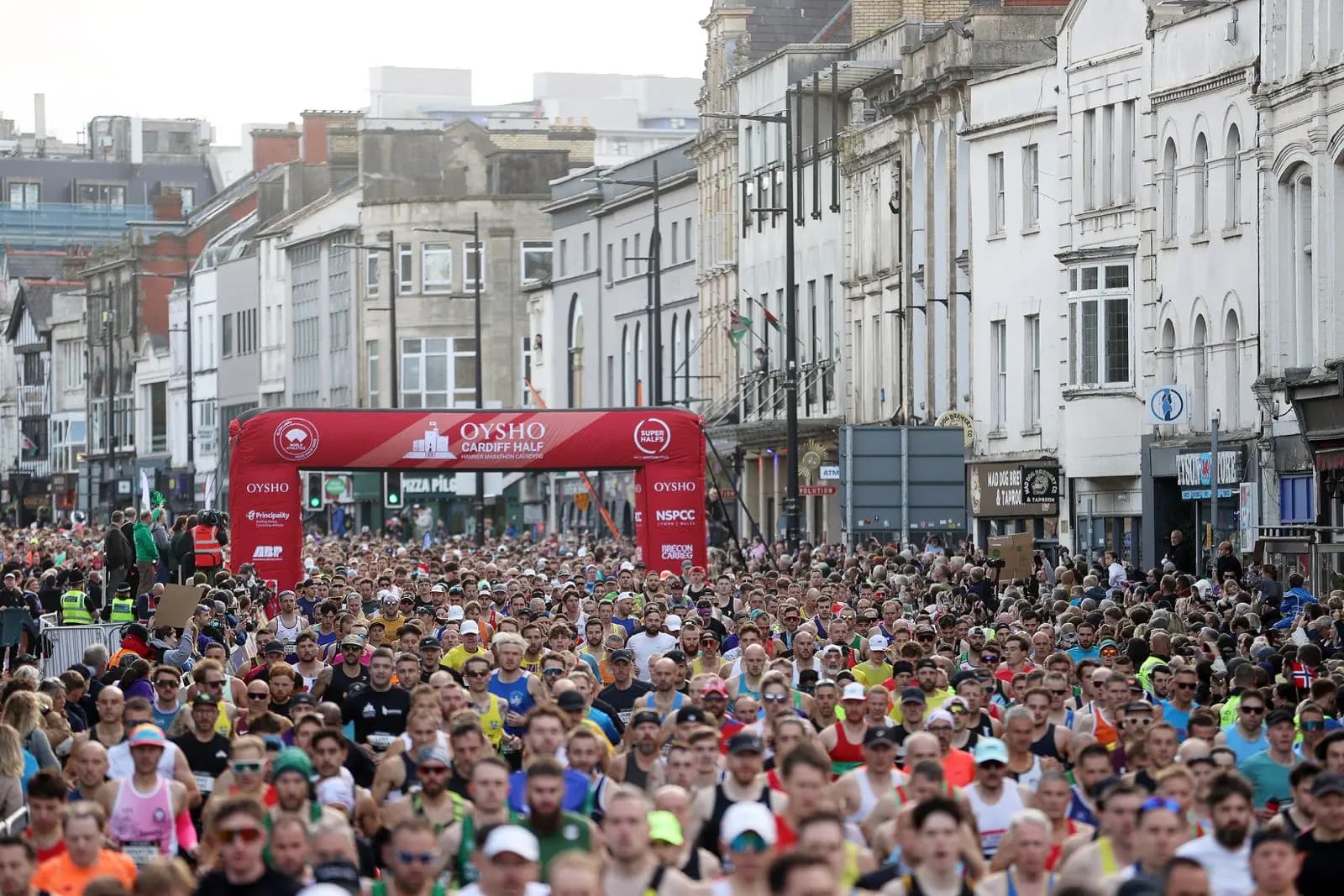 A total of 29,000 runners lined up at the start of the Cardiff Half Marathon.