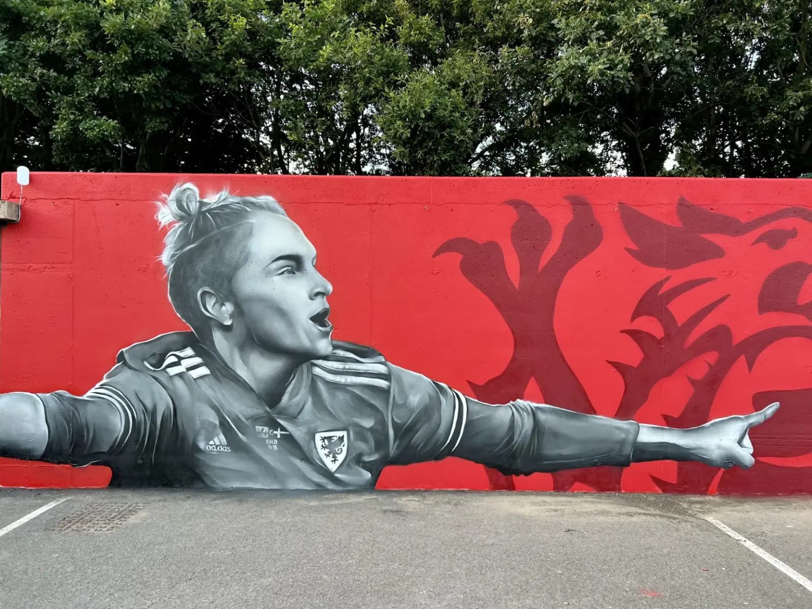 “One of three murals of Jess Fishlock to appear in Cardiff.” Pic: S4C