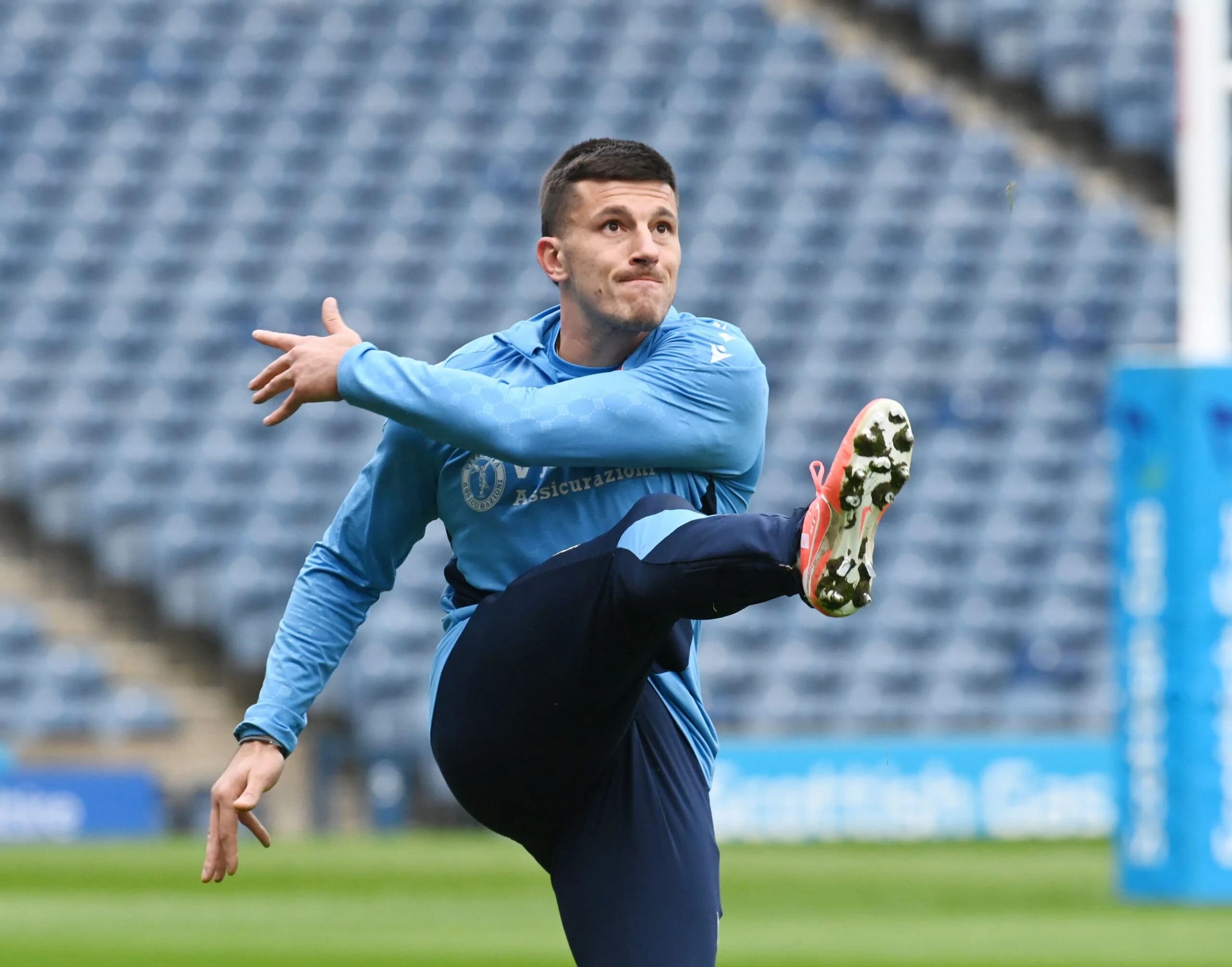 Italy Training session for their Six Nations match v Scotland. Italy Fly Half Tommaso Allan . Credit: eric mccowat/Alamy Live News