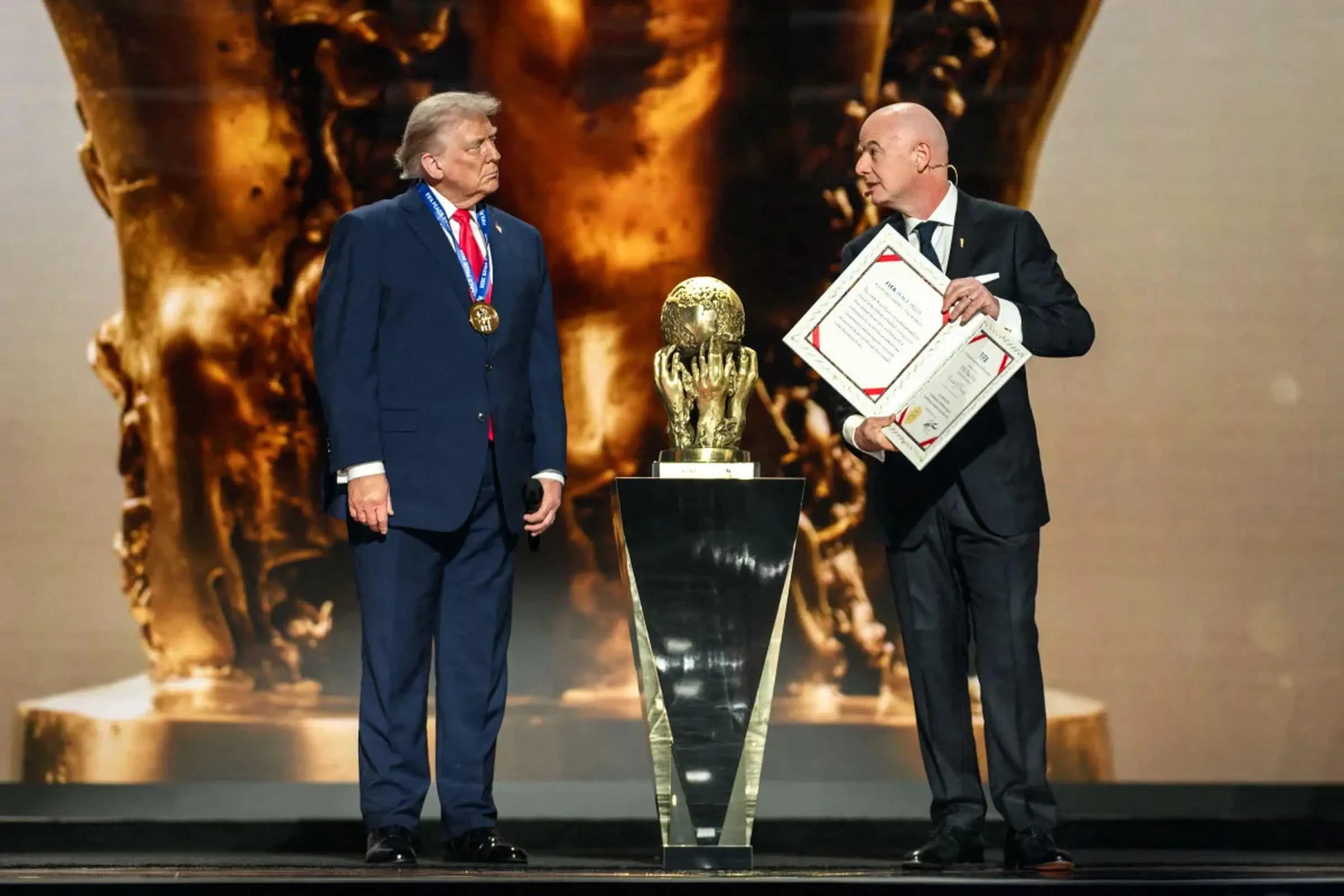 Get used to seeing these two this summer - Donald Trump and FIFA President Gianni Infantino. Pic: Alamy