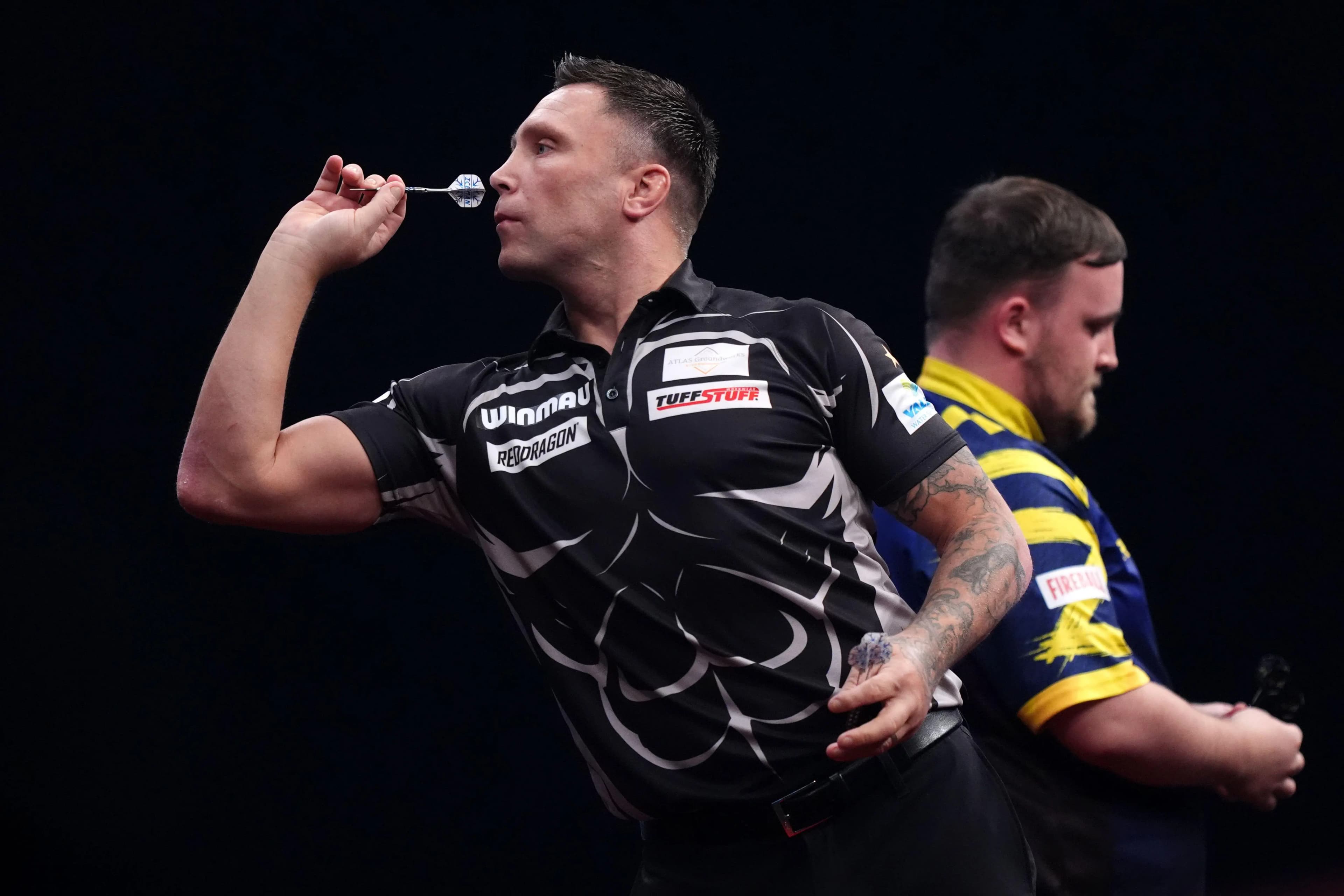 Wales' Gerwyn Price during his match against England's Luke Littler. Pic: Alamy.