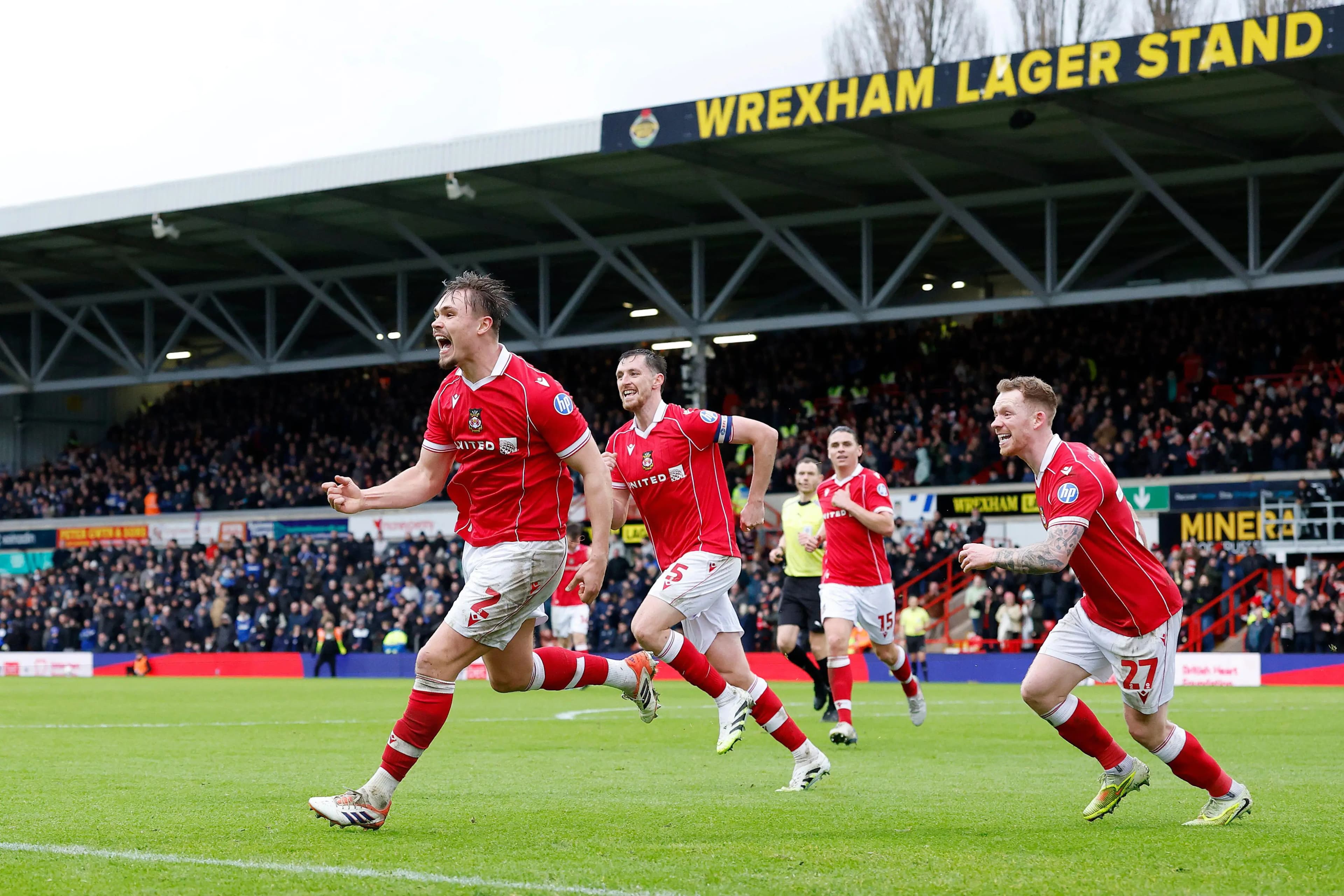 Wrexham's Callum Doyle celebrates. Pic: Alamy