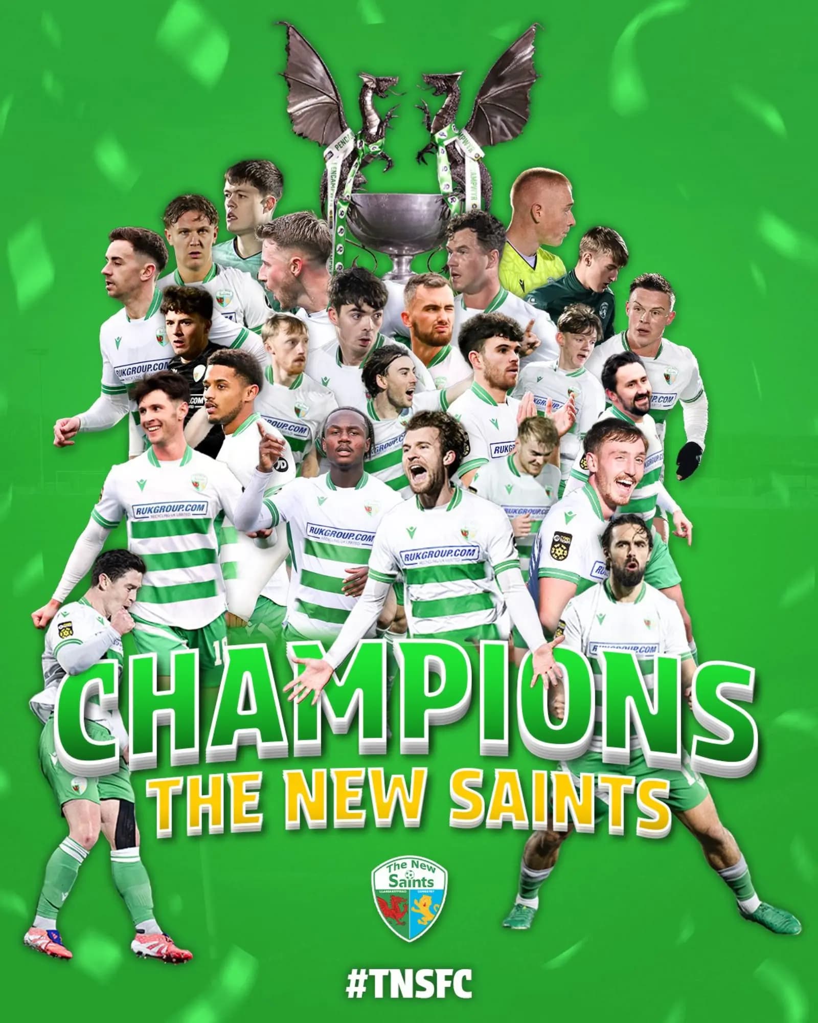 Champions again: The New Saints F.C. had another message to send out.