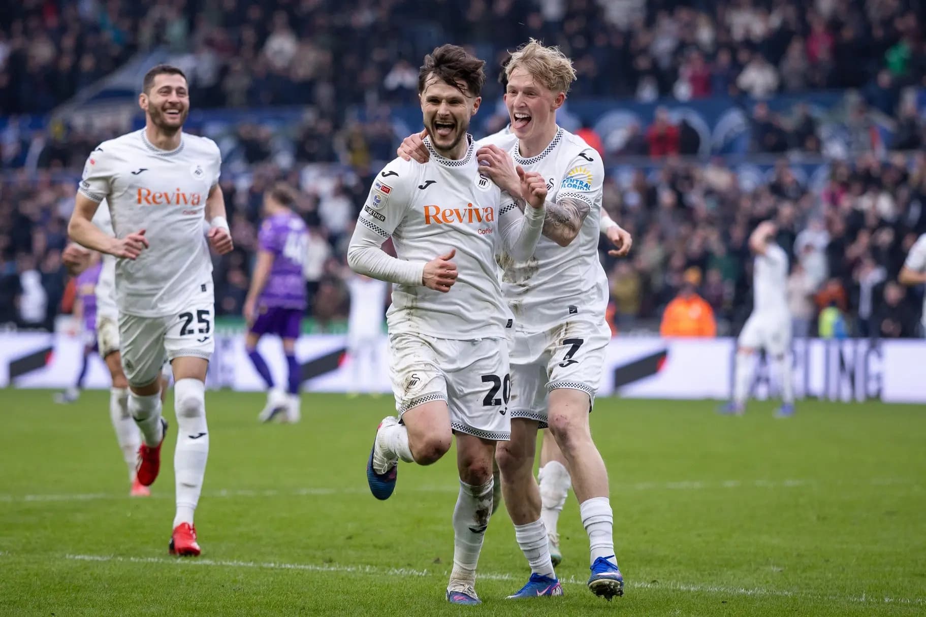 Liam Cullen of Swansea City (20). Pic. Alamy