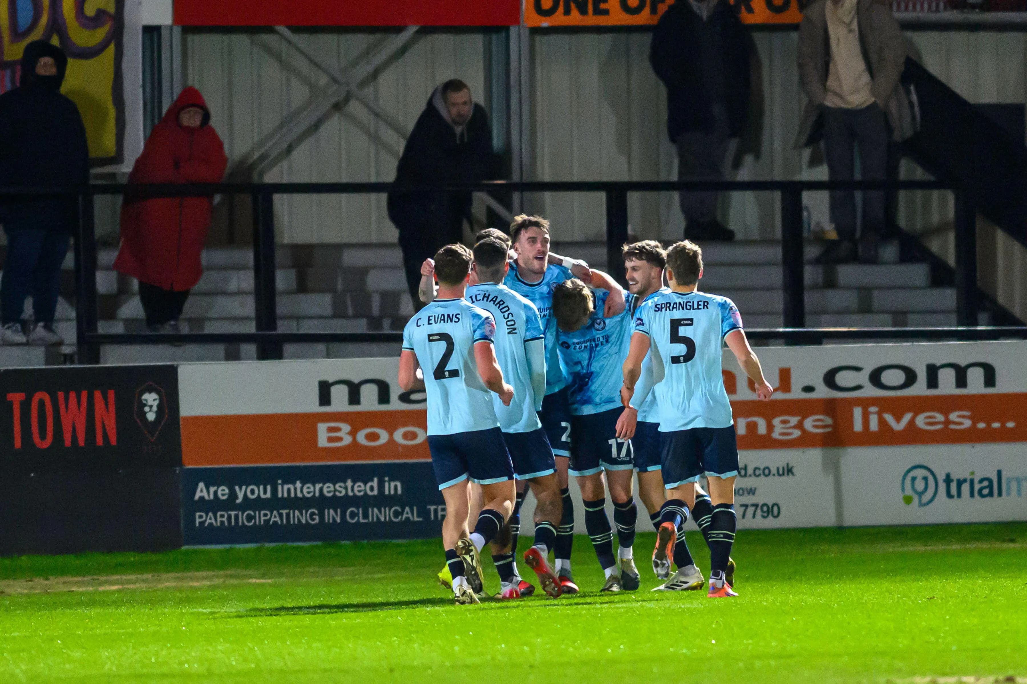 Newport County players celebrate: Pic: Alamy