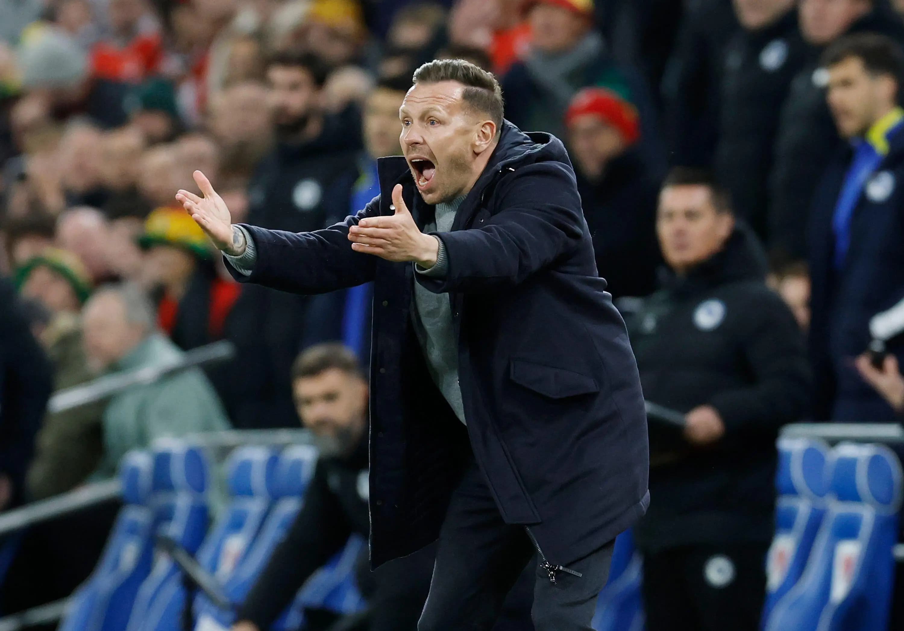 Frustrated Wales head coach Craig Bellamy. Pic: Alamy