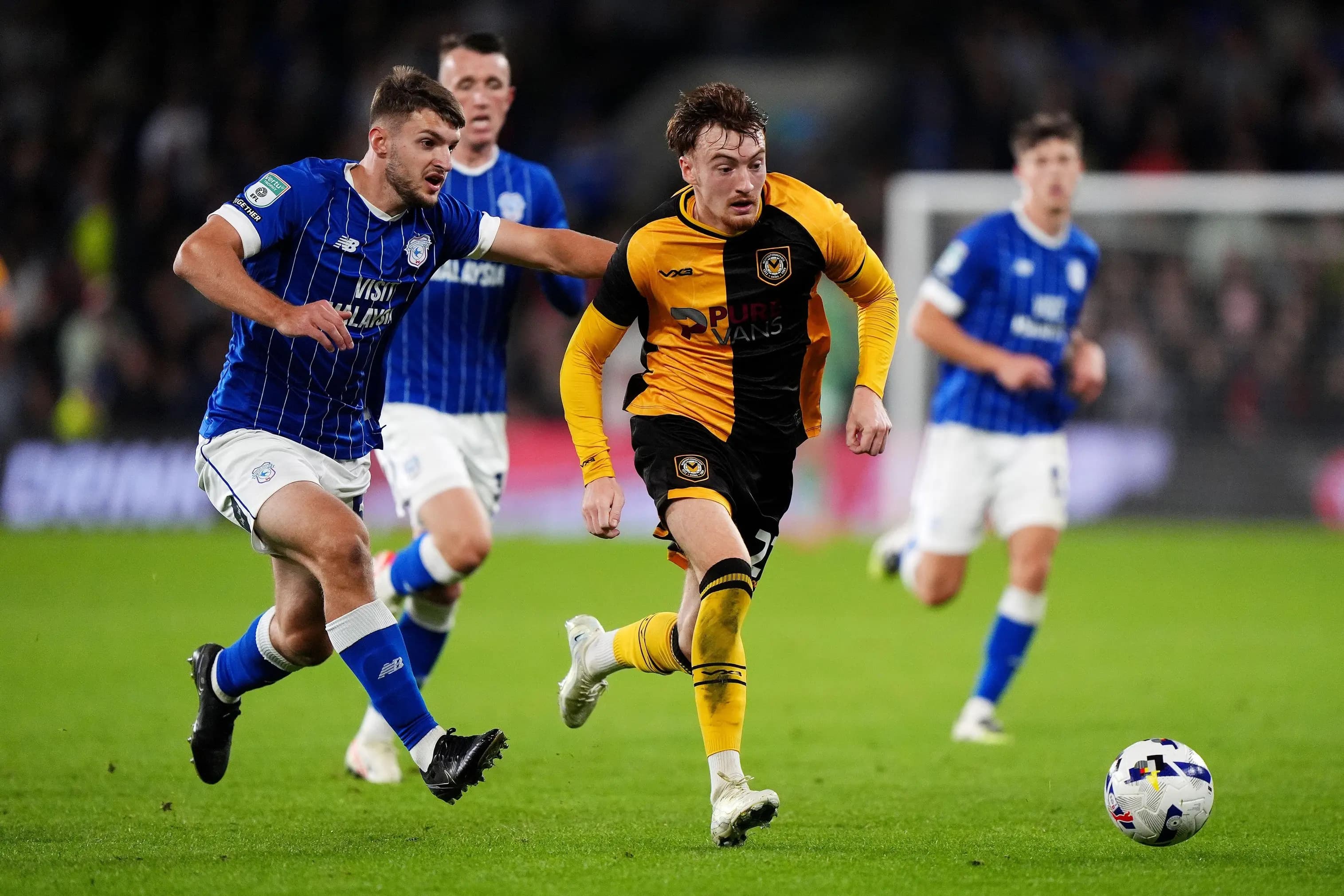 Newport County's Michael Spellman (right). Pic. Alamy