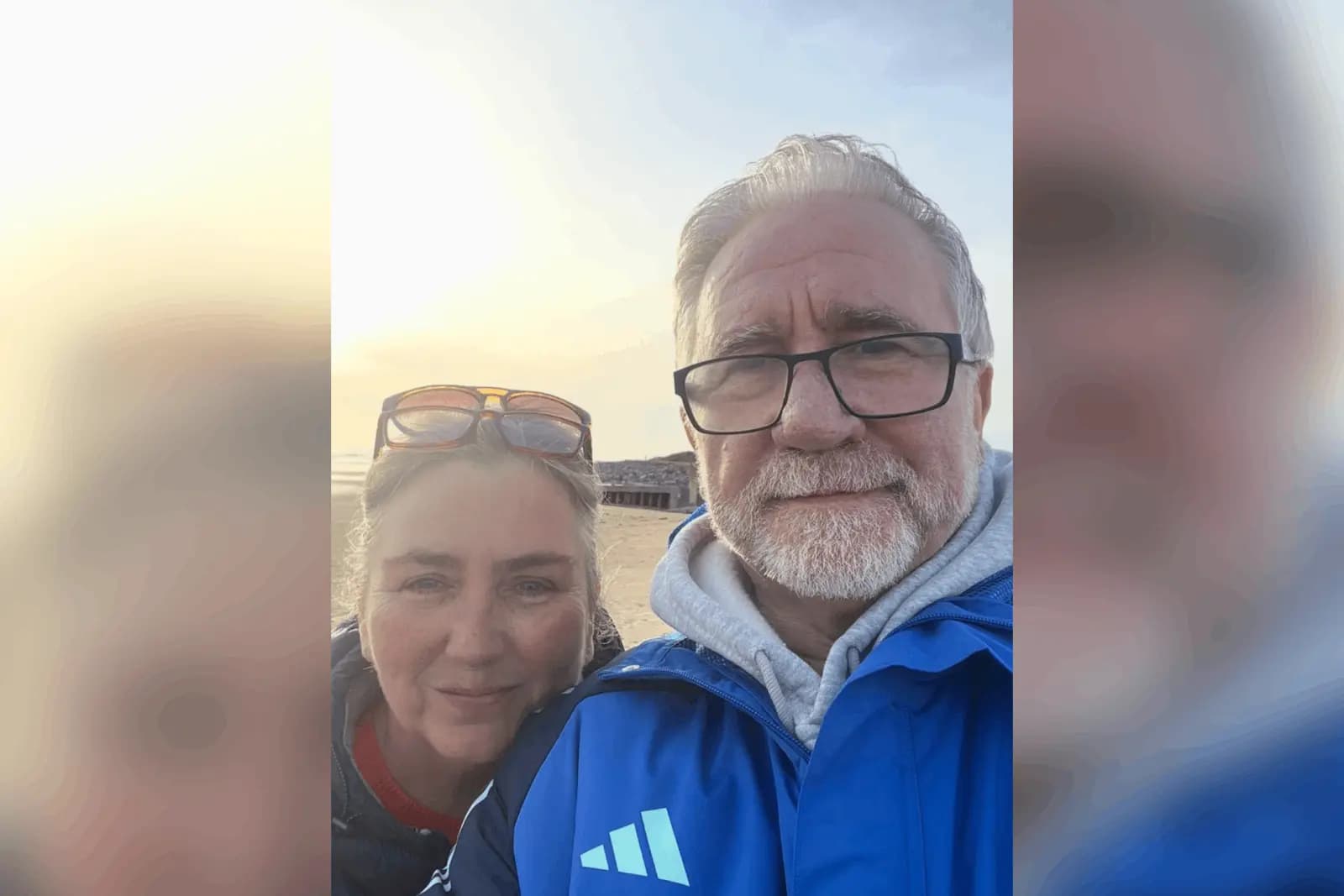 Kevin on his first walk at Burry Port harbour, three weeks after surgery.