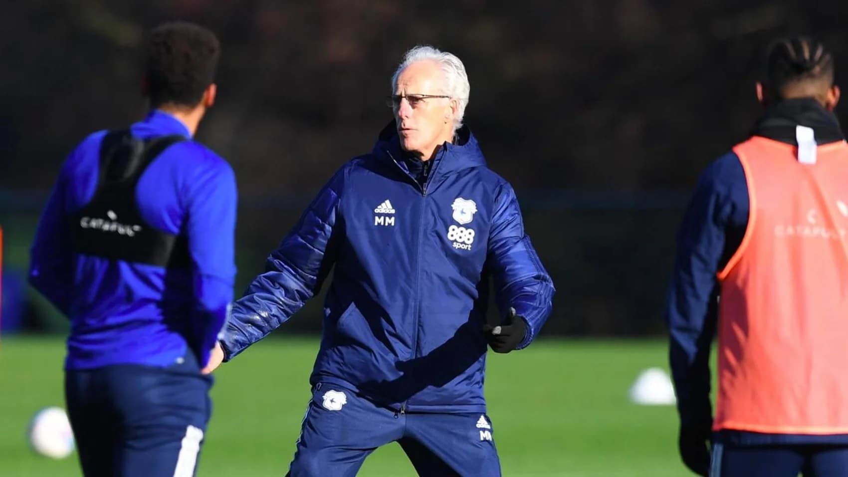 Mick McCarthy on the training pitch. Pic: Cardiff City