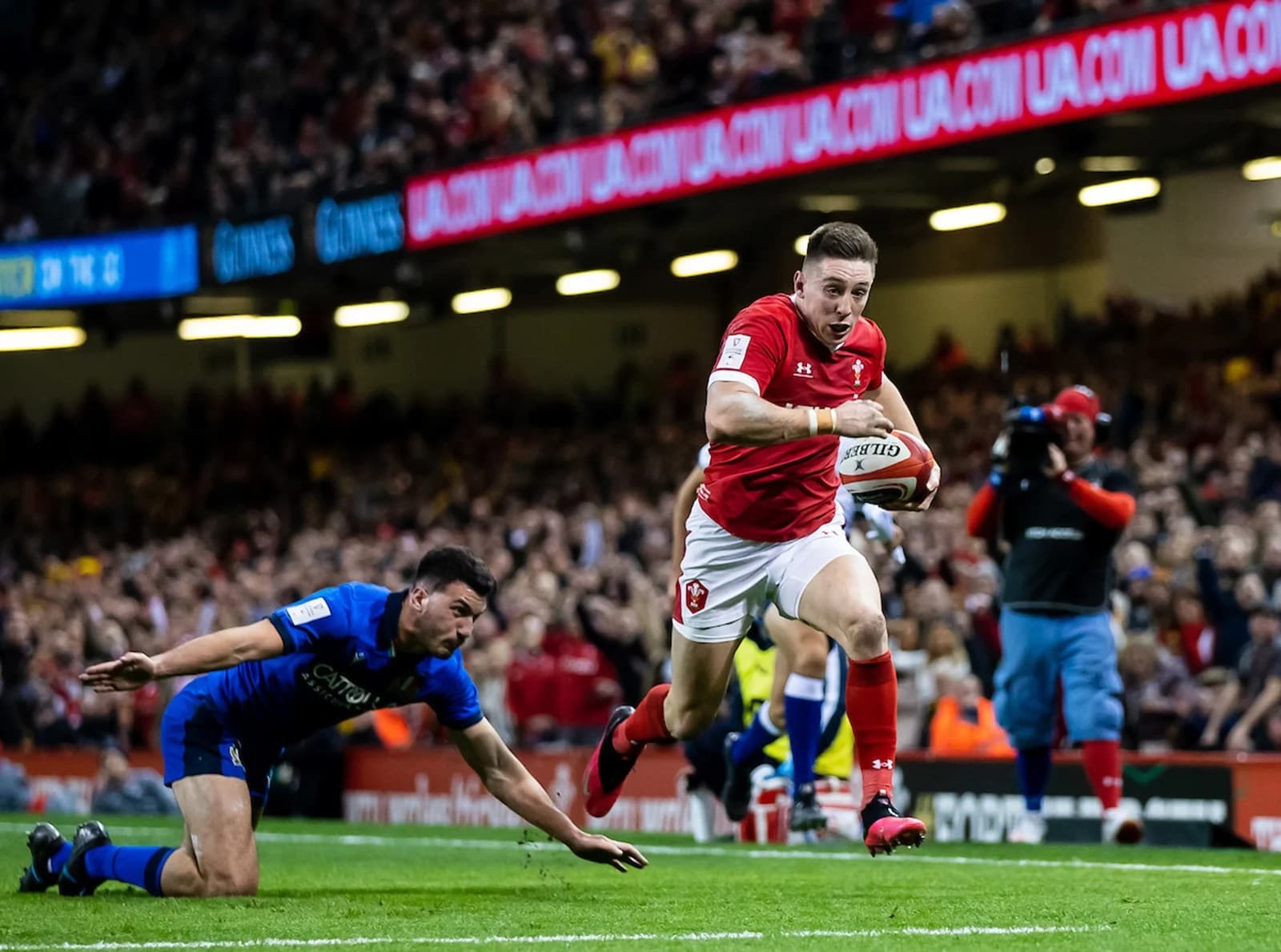 Josh Adams of Wales. Pic: Replay Images.