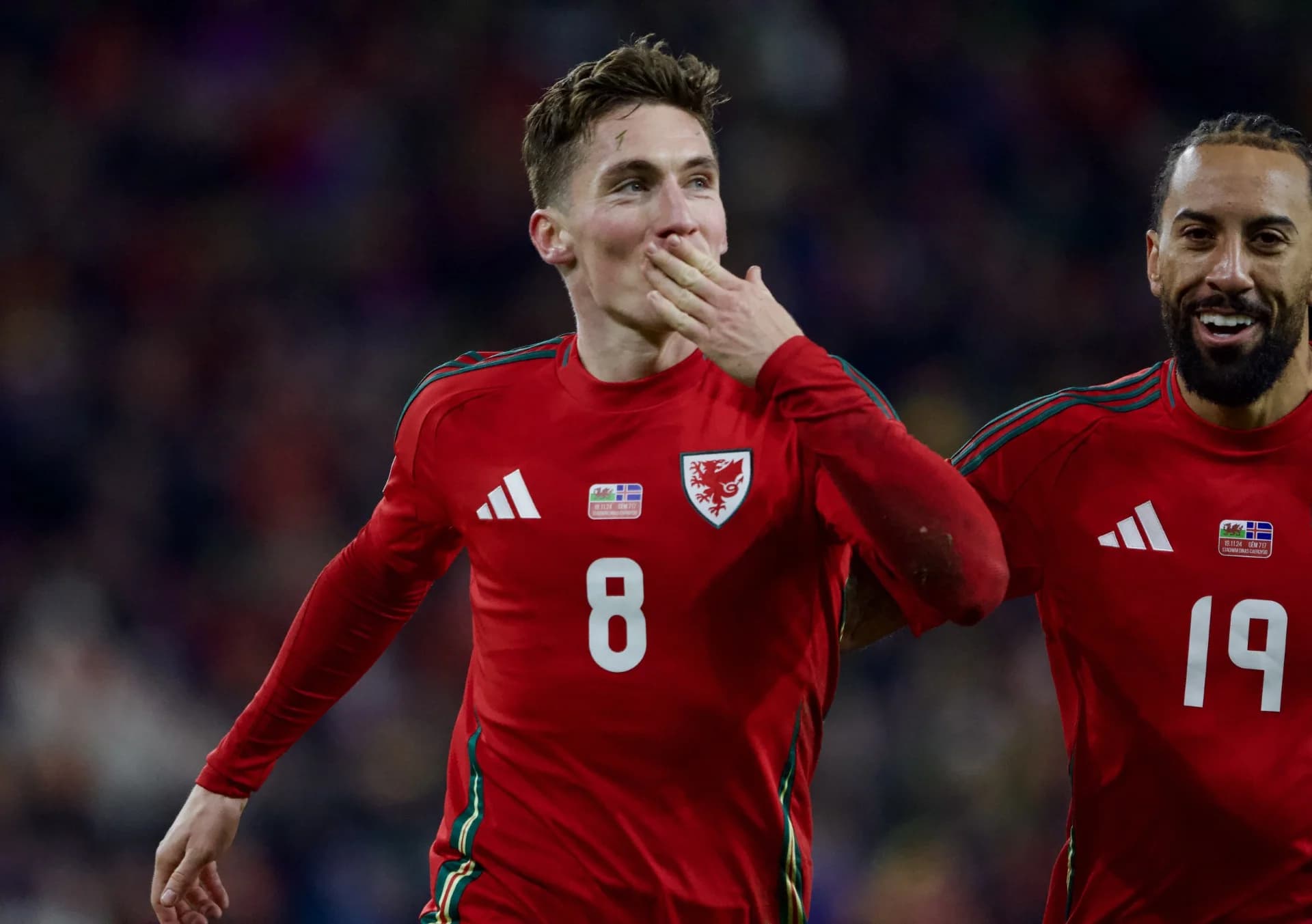 Wales goalscorer Harry Wilson. Pic: Josh Thomas.