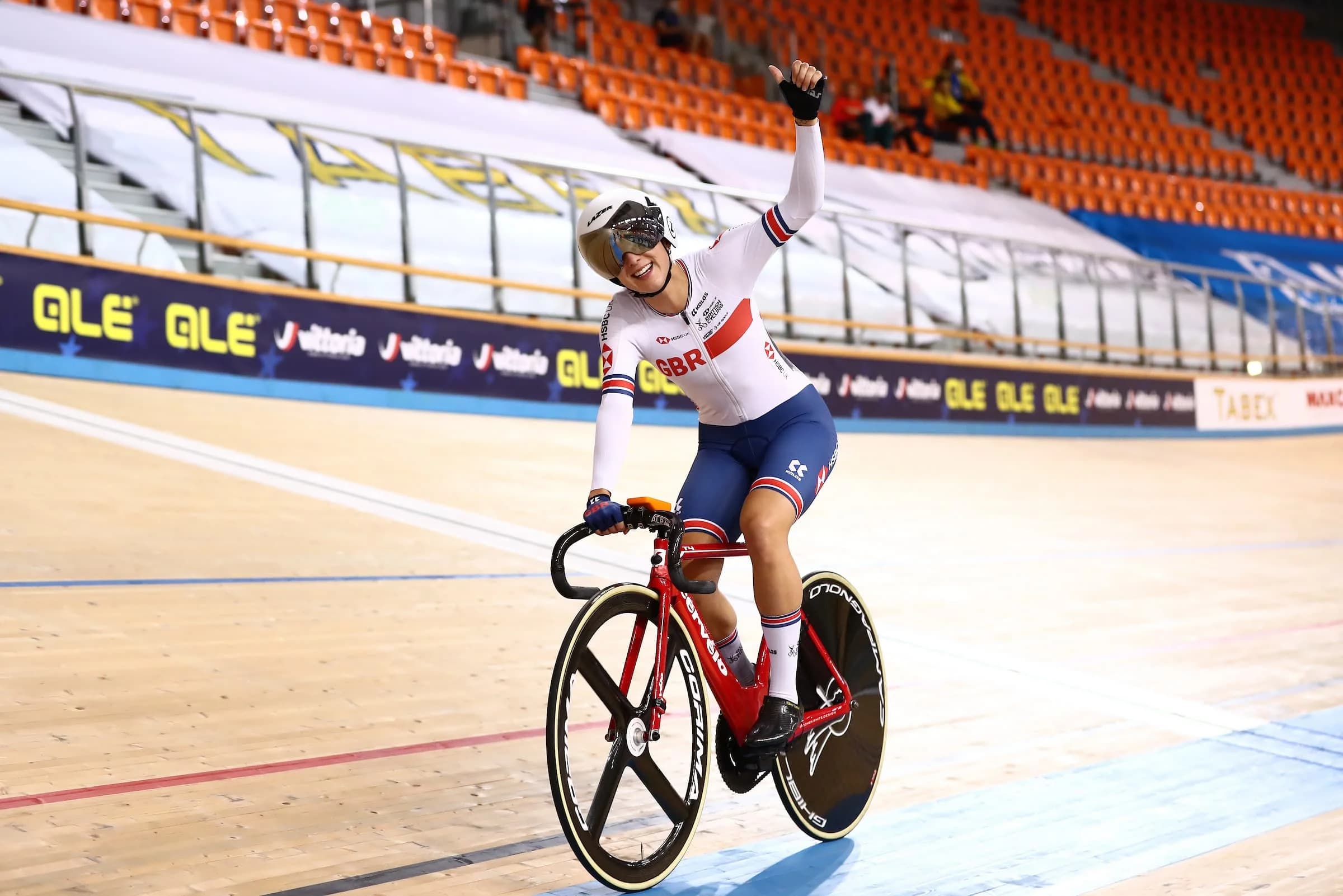 Elinor Barker wins her seventh European track gold in elimination race. Pic:   Alex Whitehead/SWpix.com.