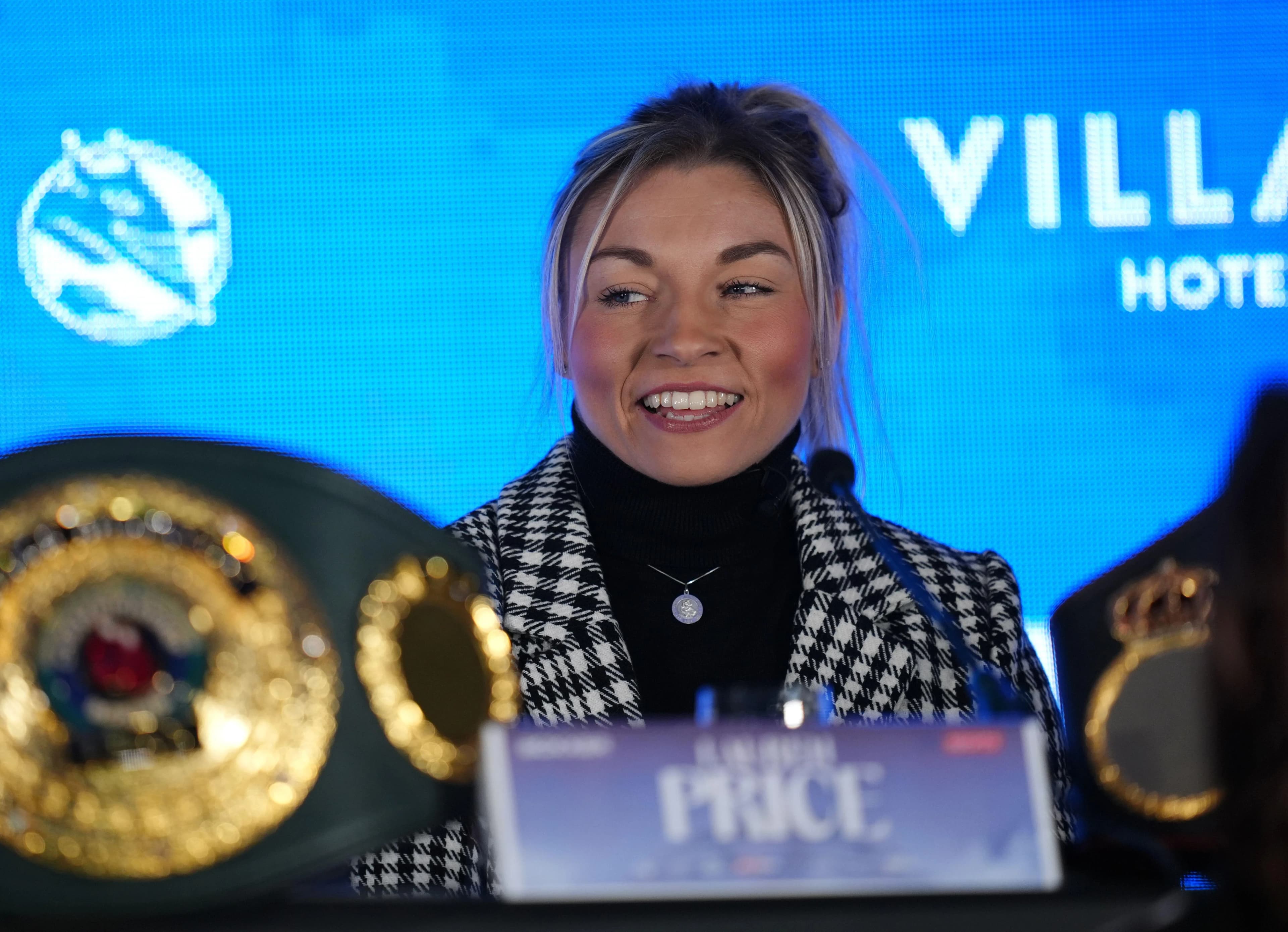 Lauren Price speaks at press conference - Credit Alamy