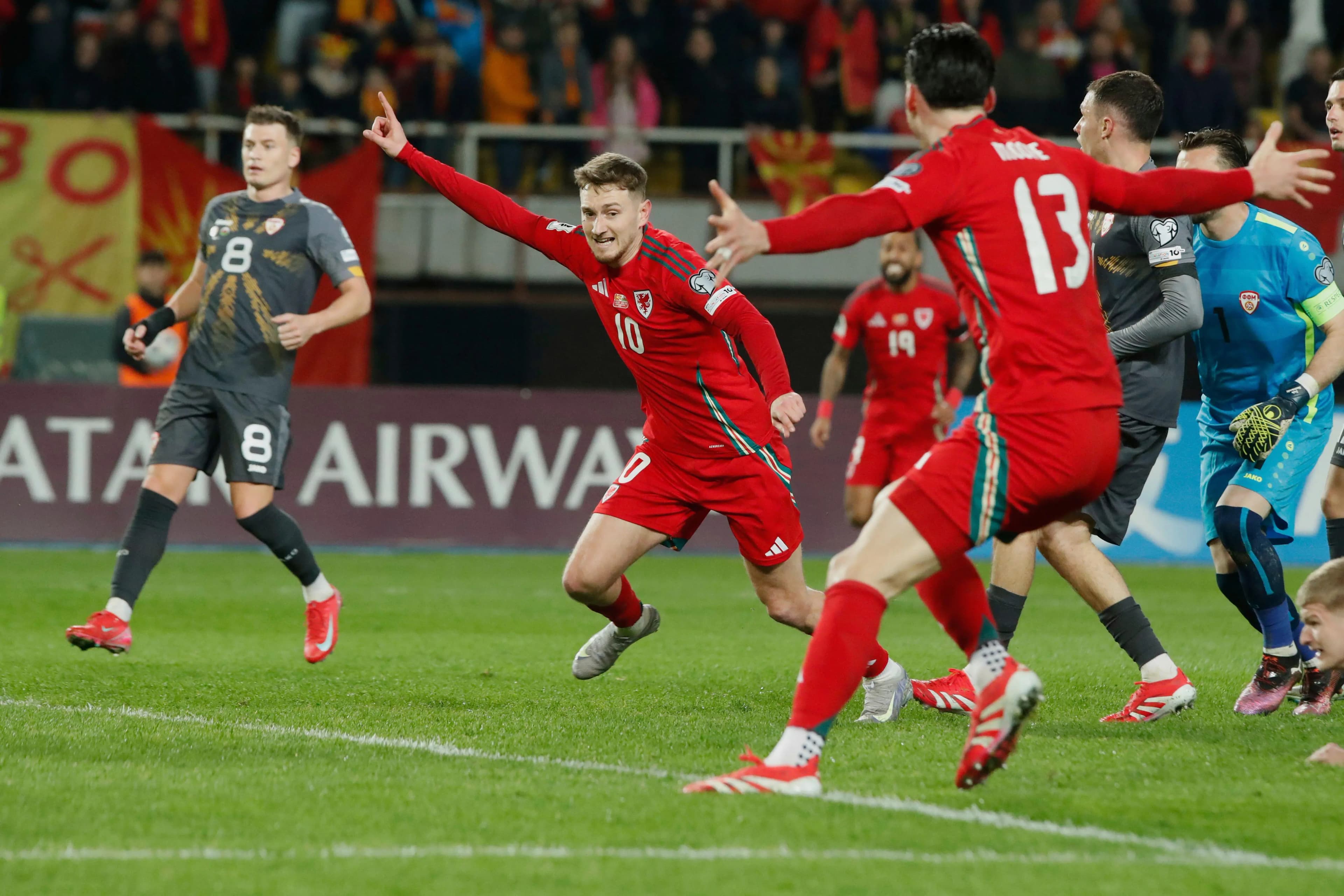 Wales scorer David Brooks celebrates. Pic: Alamy