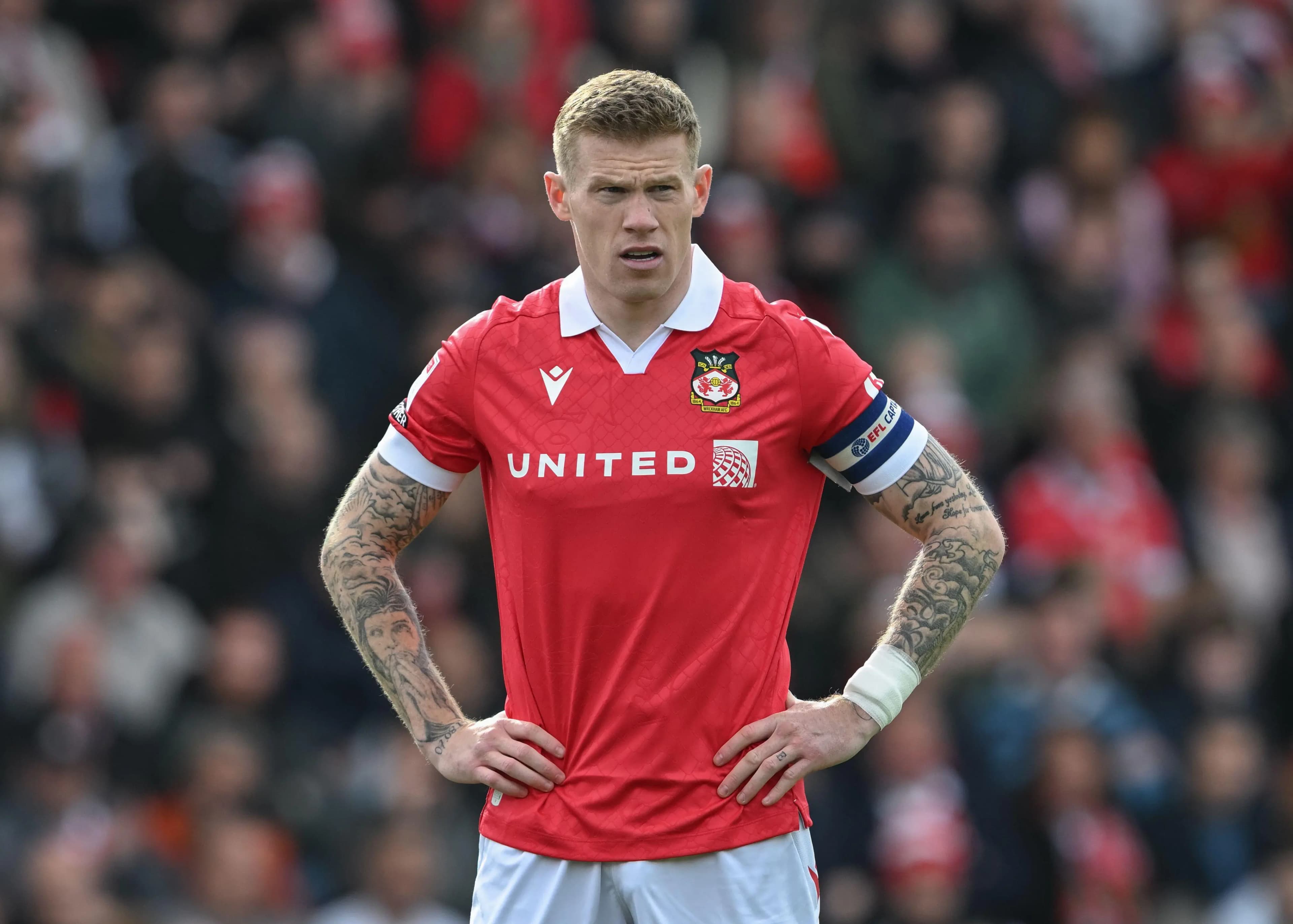 James McClean of Wrexham. Pic: Alamy