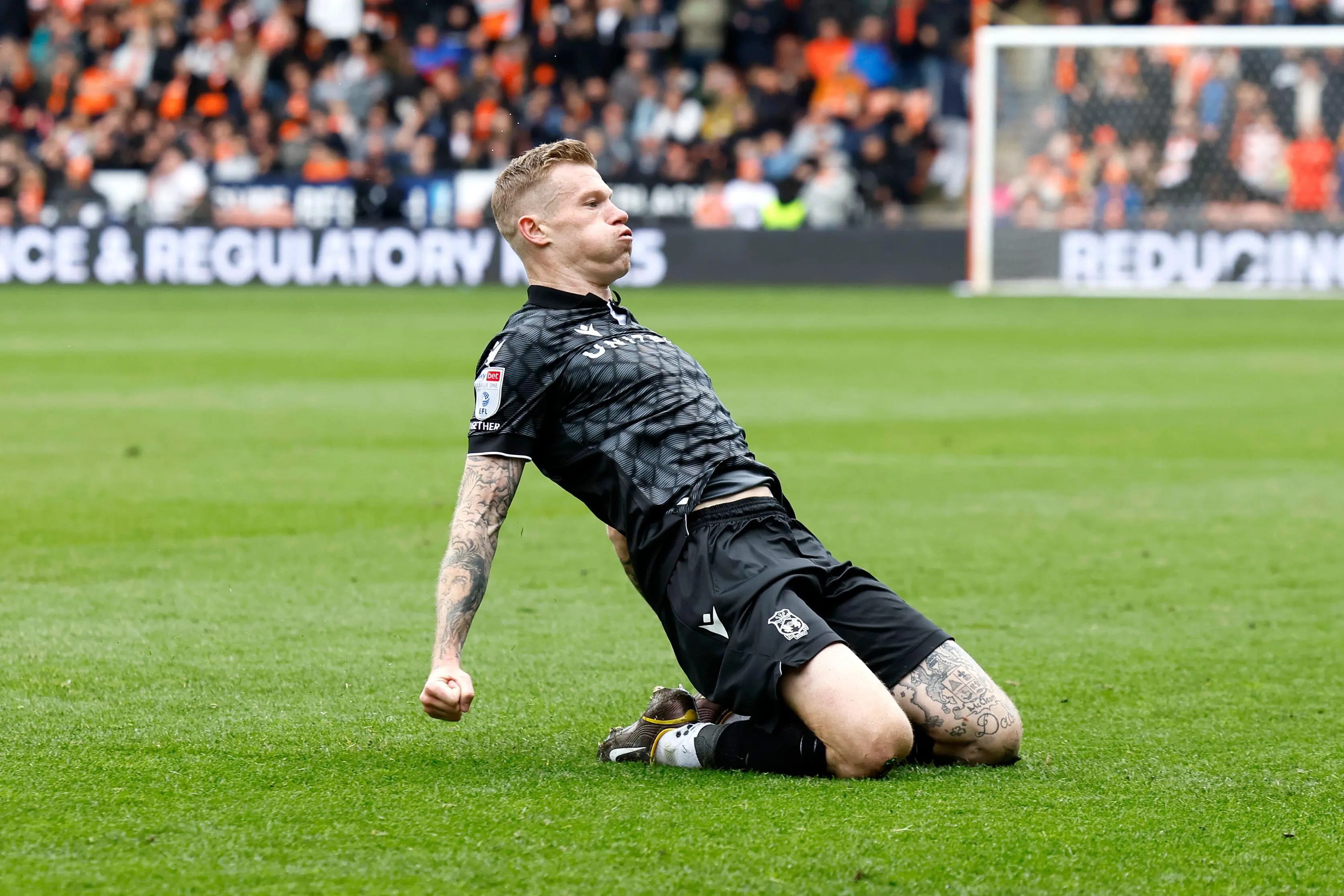 Wrexham's James McClean celebrates. Pic: Alamy