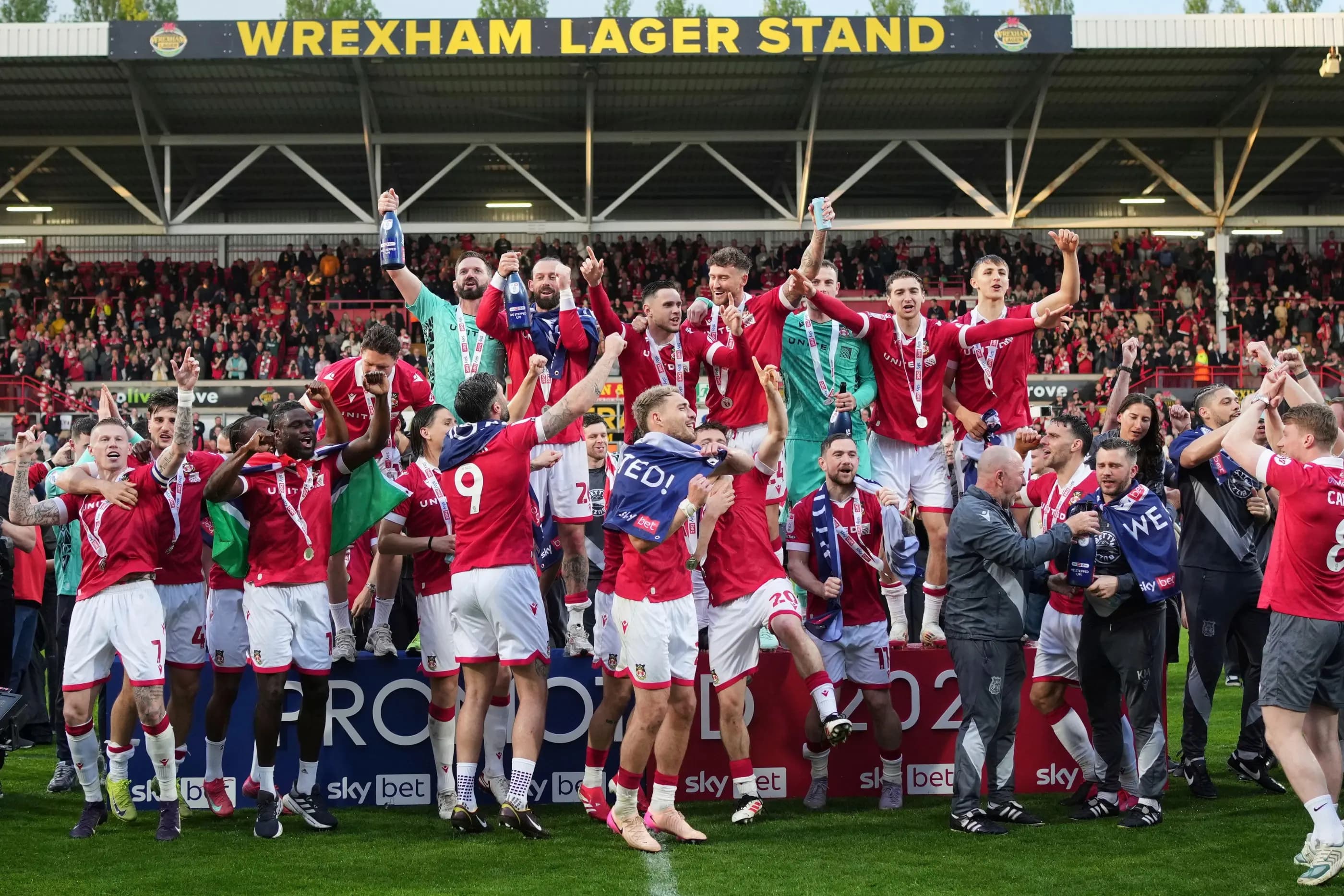 Wrexham celebrate promotion. Pic: Alamy
