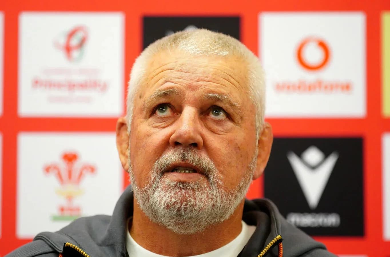 Wales head coach Warren Gatland talking at a press conference. Pic: Alamy.