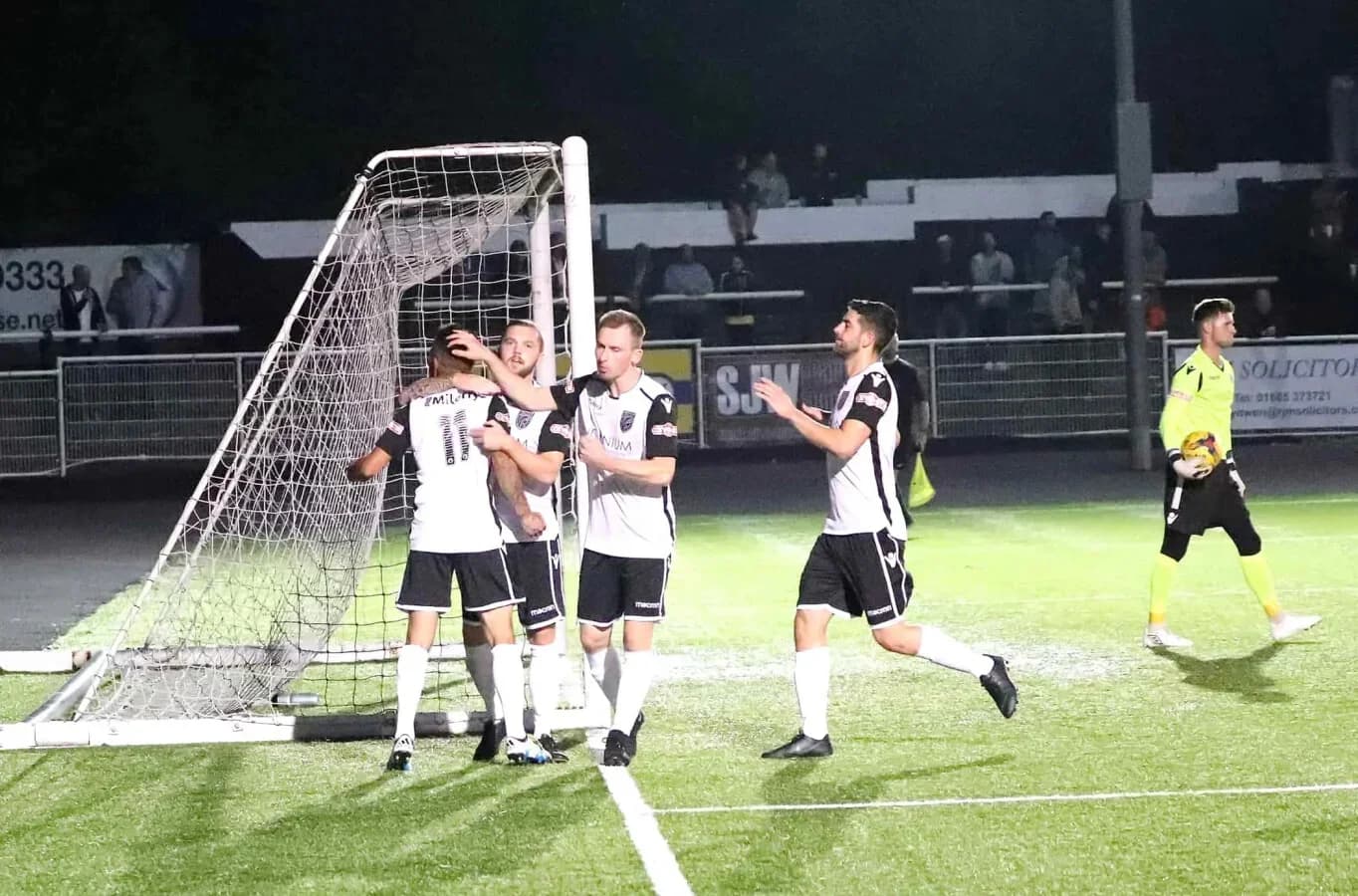 Merthyr Town players celebrate. Pic: Peter Harman.