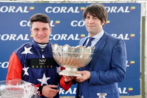 Jockey Jack Tudor (left) and trainer Christian Williams. Pic. Alamy