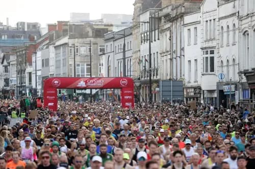 A total of 29,000 runners lined up at the start of the Cardiff Half Marathon.