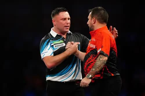 Welsh pair Gerwyn Price and Jonny Clayton. Pic. Alamy
