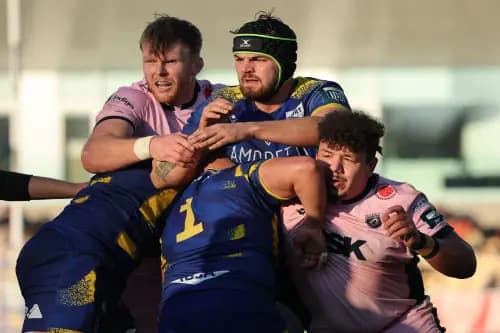 Javan Sebastian (far right) in action for Cardiff away at Zebre Parma. Pic: Alamy.